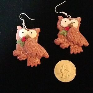 CHRISTmad Owl Earrings 2"